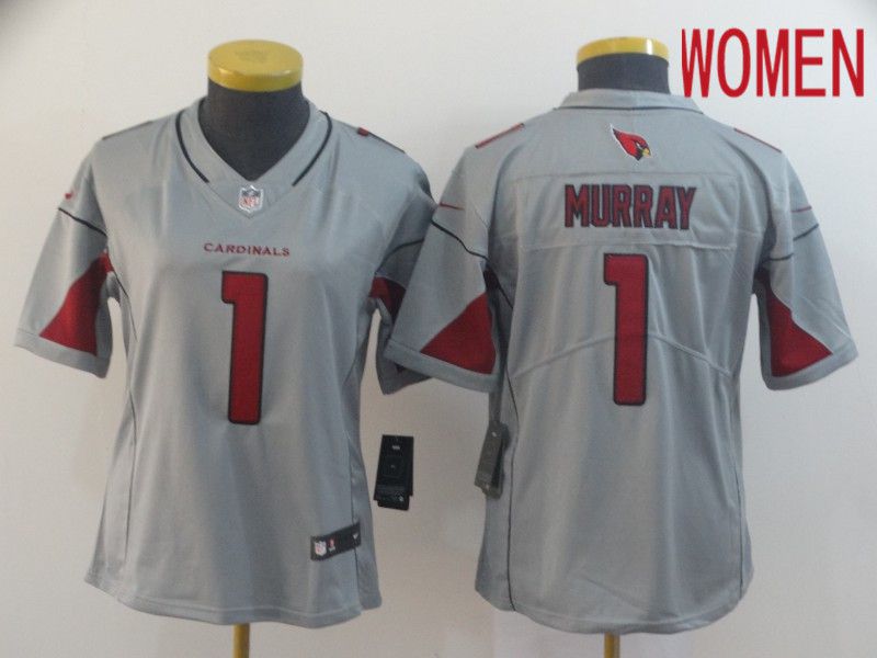 Women Arizona Cardinals #1 Murray Grey Nike Vapor Untouchable Limited NFL Jersey->women nfl jersey->Women Jersey